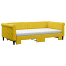 daybed med udtræk og madras 100x200 cm velour gul