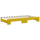 daybed med udtræk og madras 100x200 cm velour gul