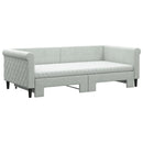 daybed med udtræk og madras 90x190 cm velour lysegrå