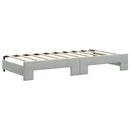 daybed med udtræk og madras 90x190 cm velour lysegrå