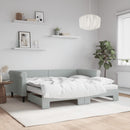 daybed med udtræk og madras 90x190 cm velour lysegrå
