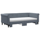 daybed med udtræk og madras 90x190 cm velour mørkegrå