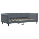 daybed med udtræk og madras 90x190 cm velour mørkegrå