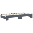 daybed med udtræk og madras 90x190 cm velour mørkegrå