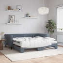 daybed med udtræk og madras 90x190 cm velour mørkegrå