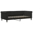 daybed med udtræk og madras 90x190 cm velour sort