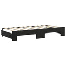 daybed med udtræk og madras 90x190 cm velour sort