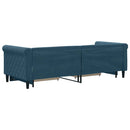 daybed med udtræk og skuffer 80x200 cm stof blå