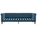 daybed med udtræk og skuffer 80x200 cm stof blå