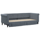 daybed med udtræk og skuffer 80x200 cm velour mørkegrå