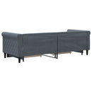 daybed med udtræk og skuffer 80x200 cm velour mørkegrå
