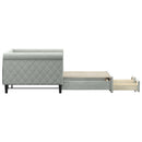 daybed med udtræk og skuffer 90x200 cm velour lysegrå