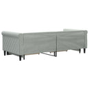 daybed med udtræk og skuffer 90x200 cm velour lysegrå