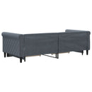 daybed med udtræk og skuffer 90x200 cm velour mørkegrå
