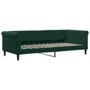 daybed med udtræk og skuffer 90x200 cm velour mørkegrøn