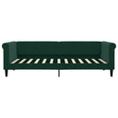daybed med udtræk og skuffer 90x200 cm velour mørkegrøn