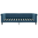 daybed med udtræk og skuffer 100x200 cm velour blå
