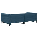 daybed med udtræk og skuffer 100x200 cm velour blå