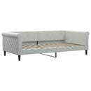 daybed med udtræk og skuffer 100x200 cm velour lysegrå