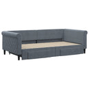 daybed med udtræk og skuffer 100x200 cm velour mørkegrå