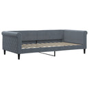 daybed med udtræk og skuffer 100x200 cm velour mørkegrå