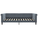 daybed med udtræk og skuffer 100x200 cm velour mørkegrå
