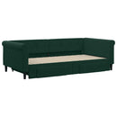 daybed med udtræk og skuffer 100x200 cm velour mørkegrøn