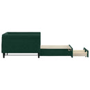 daybed med udtræk og skuffer 100x200 cm velour mørkegrøn