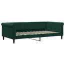 daybed med udtræk og skuffer 100x200 cm velour mørkegrøn