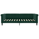 daybed med udtræk og skuffer 100x200 cm velour mørkegrøn