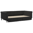 daybed med udtræk og skuffer 100x200 cm velour sort