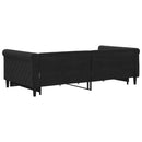 daybed med udtræk og skuffer 100x200 cm velour sort