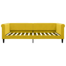 daybed med udtræk og skuffer 100x200 cm velour gul