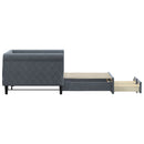 daybed med udtræk og skuffer 90x190 cm velour mørkegrå