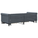 daybed med udtræk og skuffer 90x190 cm velour mørkegrå