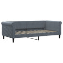daybed med udtræk og skuffer 90x190 cm velour mørkegrå