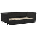 daybed med udtræk og skuffer 90x190 cm velour sort