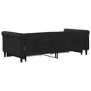 daybed med udtræk og skuffer 90x190 cm velour sort