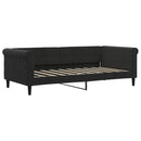 daybed med udtræk og skuffer 90x190 cm velour sort