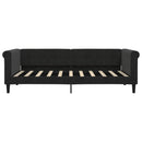 daybed med udtræk og skuffer 90x190 cm velour sort