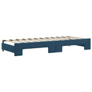 daybed med udtræk og skuffer 80x200 cm stof blå