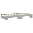 daybed med udtræk og skuffer 80x200 cm velour lysegrå