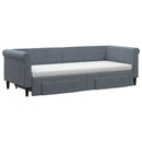 daybed med udtræk og skuffer 80x200 cm velour mørkegrå