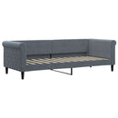 daybed med udtræk og skuffer 80x200 cm velour mørkegrå