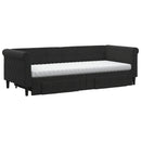 daybed med udtræk og skuffer 80x200 cm velour sort