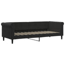 daybed med udtræk og skuffer 80x200 cm velour sort