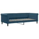 daybed med udtræk og skuffer 90x200 cm velour blå