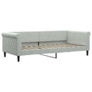 daybed med udtræk og skuffer 90x200 cm velour lysegrå
