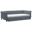 daybed med udtræk og skuffer 90x200 cm velour mørkegrå