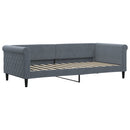 daybed med udtræk og skuffer 90x200 cm velour mørkegrå